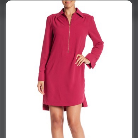 Trina Turk Dresses & Skirts - Trina Turk Fuchsia Collared Dress Gold Zipper 12